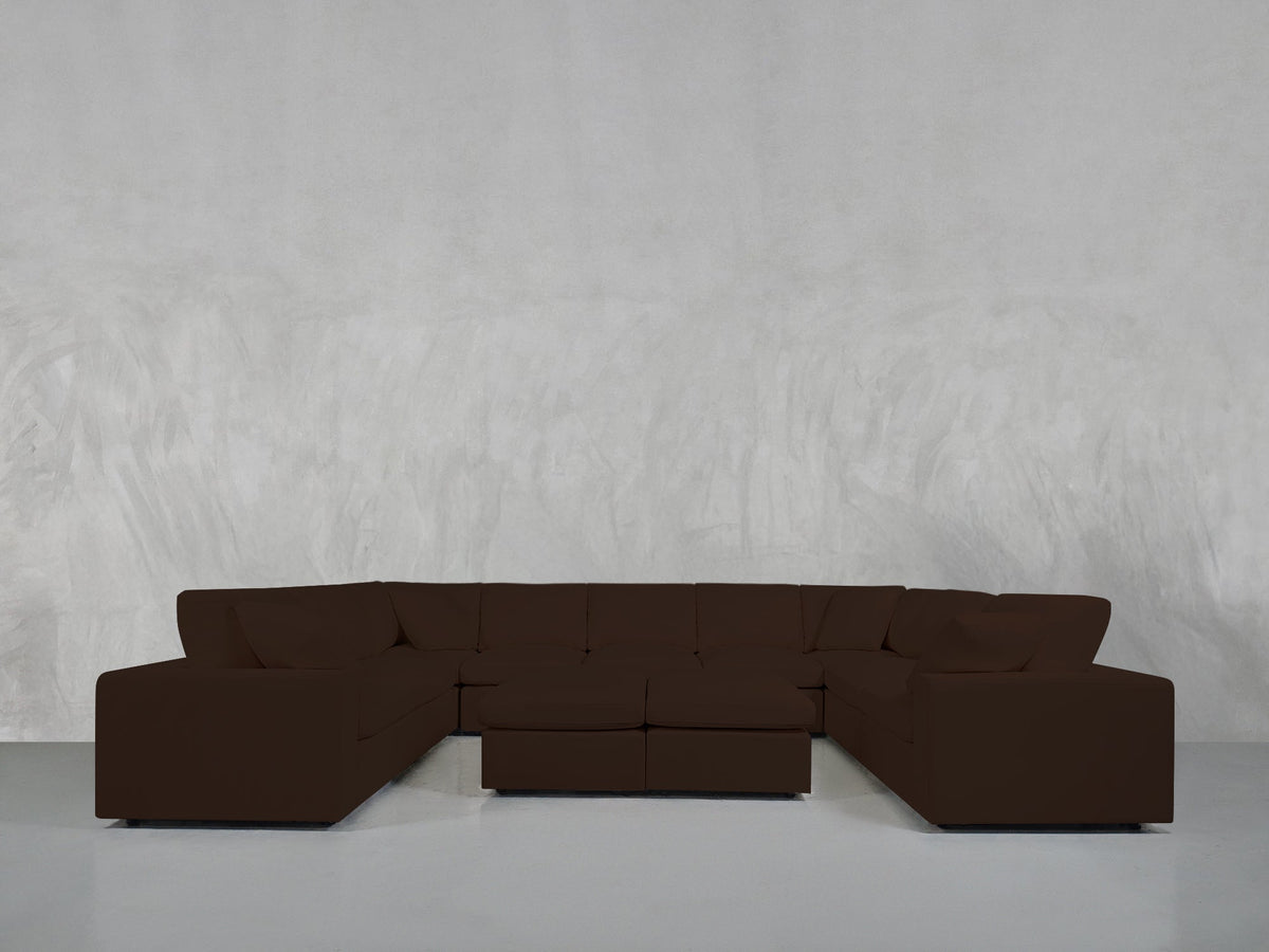 9 - Seat Modular U - Sectional with Double Ottoman - 7th Avenue