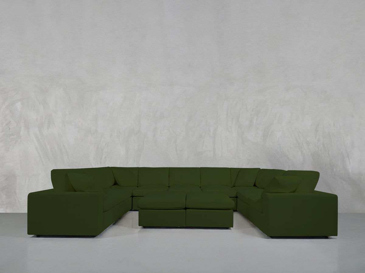 9 - Seat Modular U - Sectional with Double Ottoman - 7th Avenue