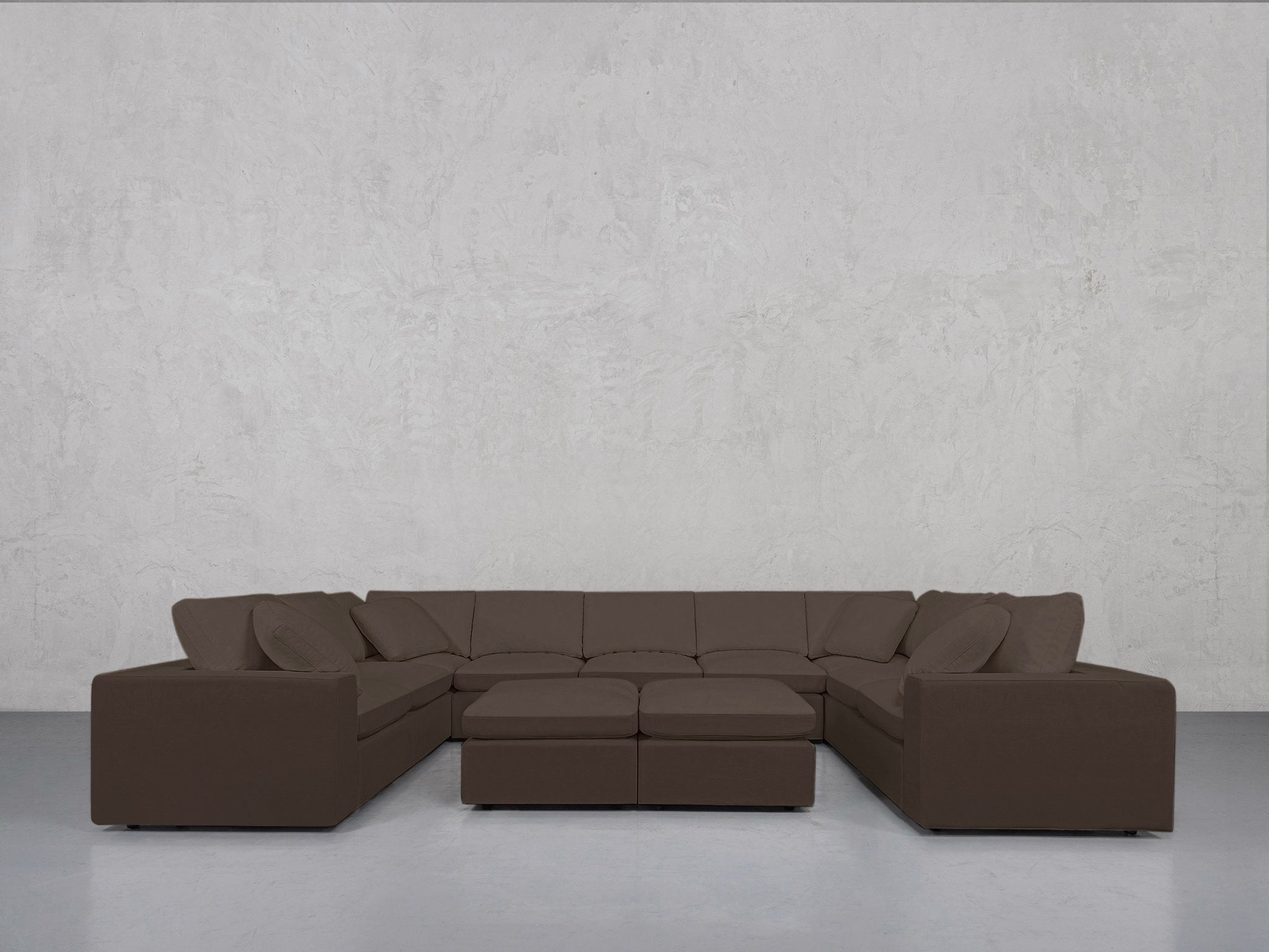 9 - Seat Modular U - Sectional with Double Ottoman - 7th Avenue