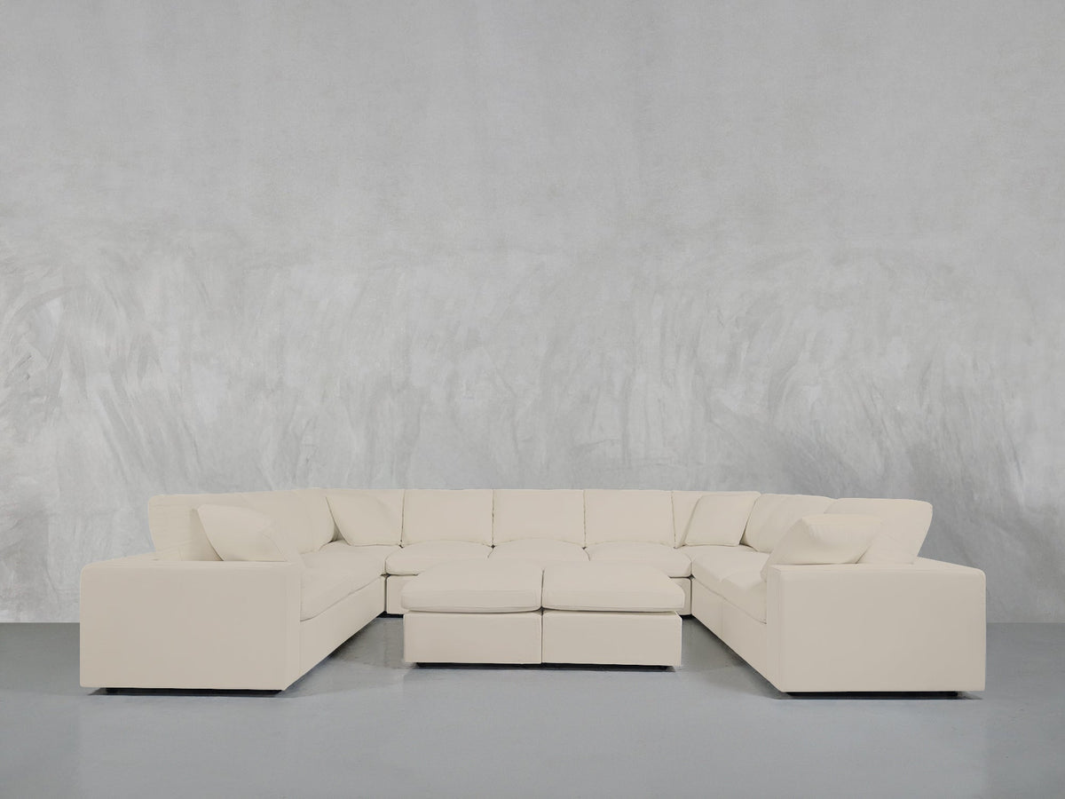 9 - Seat Modular U - Sectional with Double Ottoman - 7th Avenue
