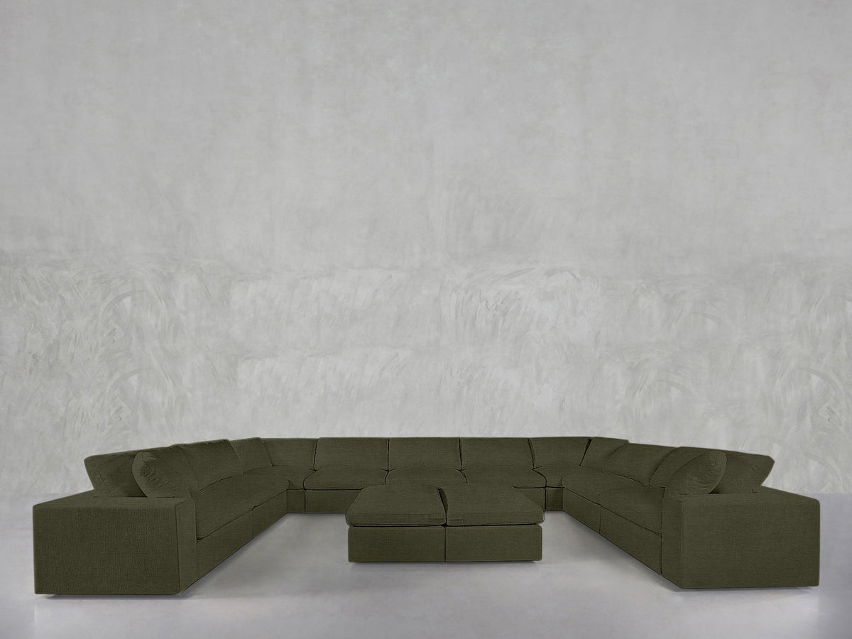 9-Seat Modular U-Sectional with Double Ottoman - 7th Avenue