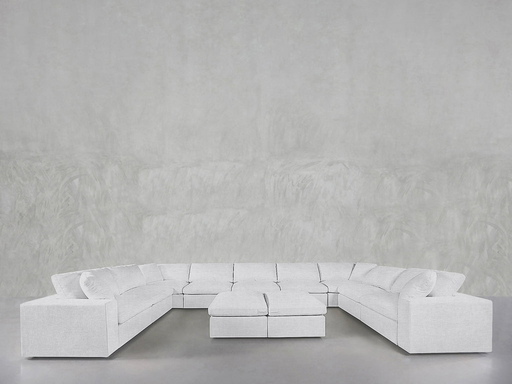 9-Seat Modular U-Sectional with Double Ottoman