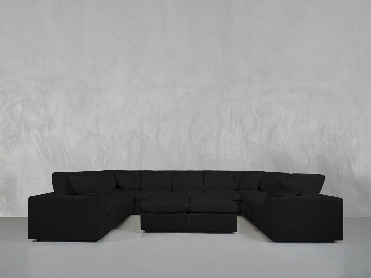 9 - Seat Modular U - Sectional with Double Ottoman - 7th Avenue