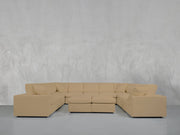 9 - Seat Modular U - Sectional with Double Ottoman - 7th Avenue