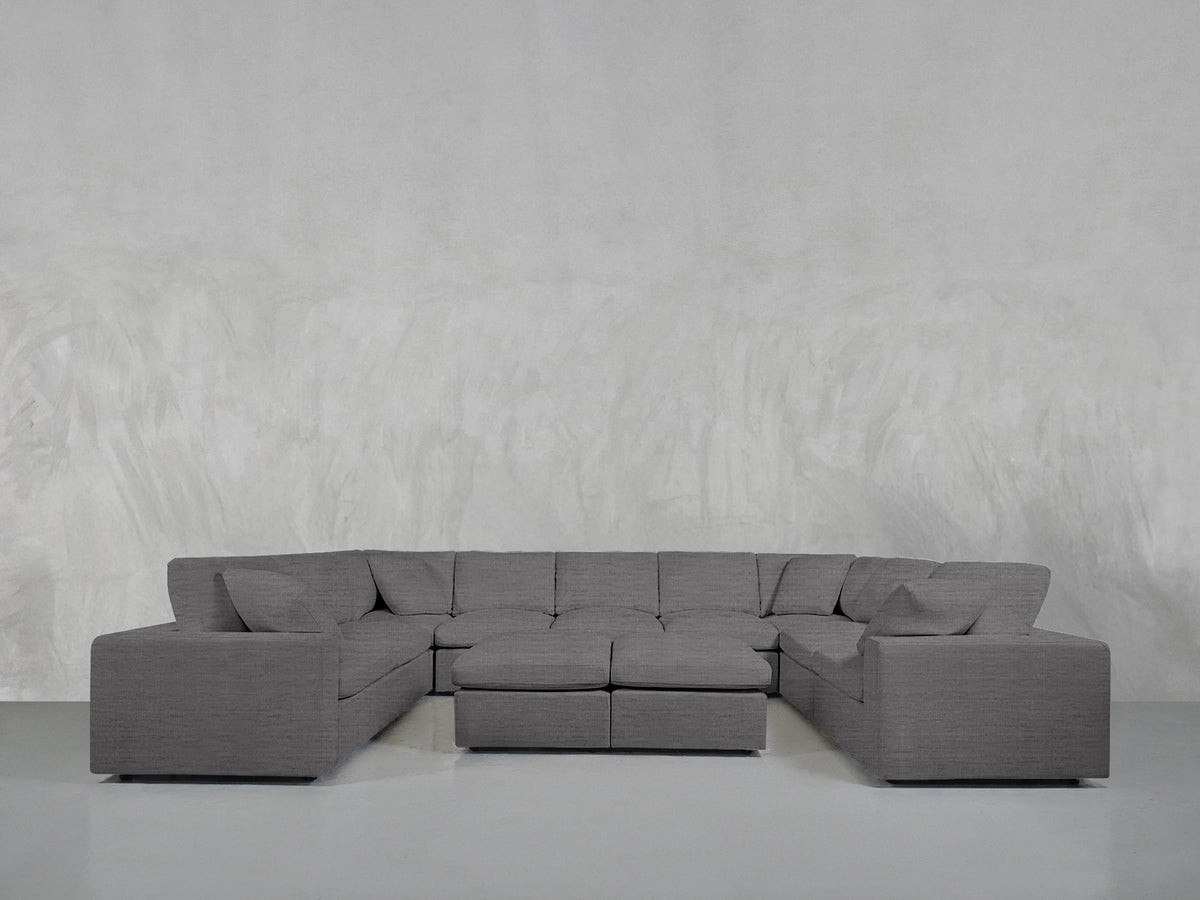 9 - Seat Modular U - Sectional with Double Ottoman - 7th Avenue