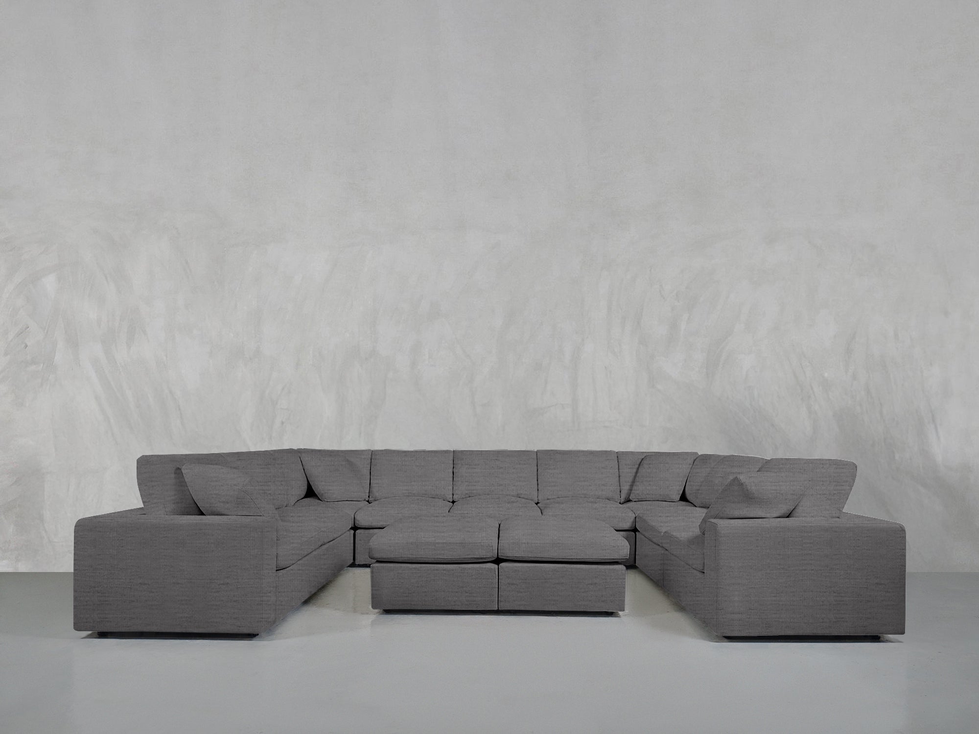 9 - Seat Modular U - Sectional with Double Ottoman - 7th Avenue