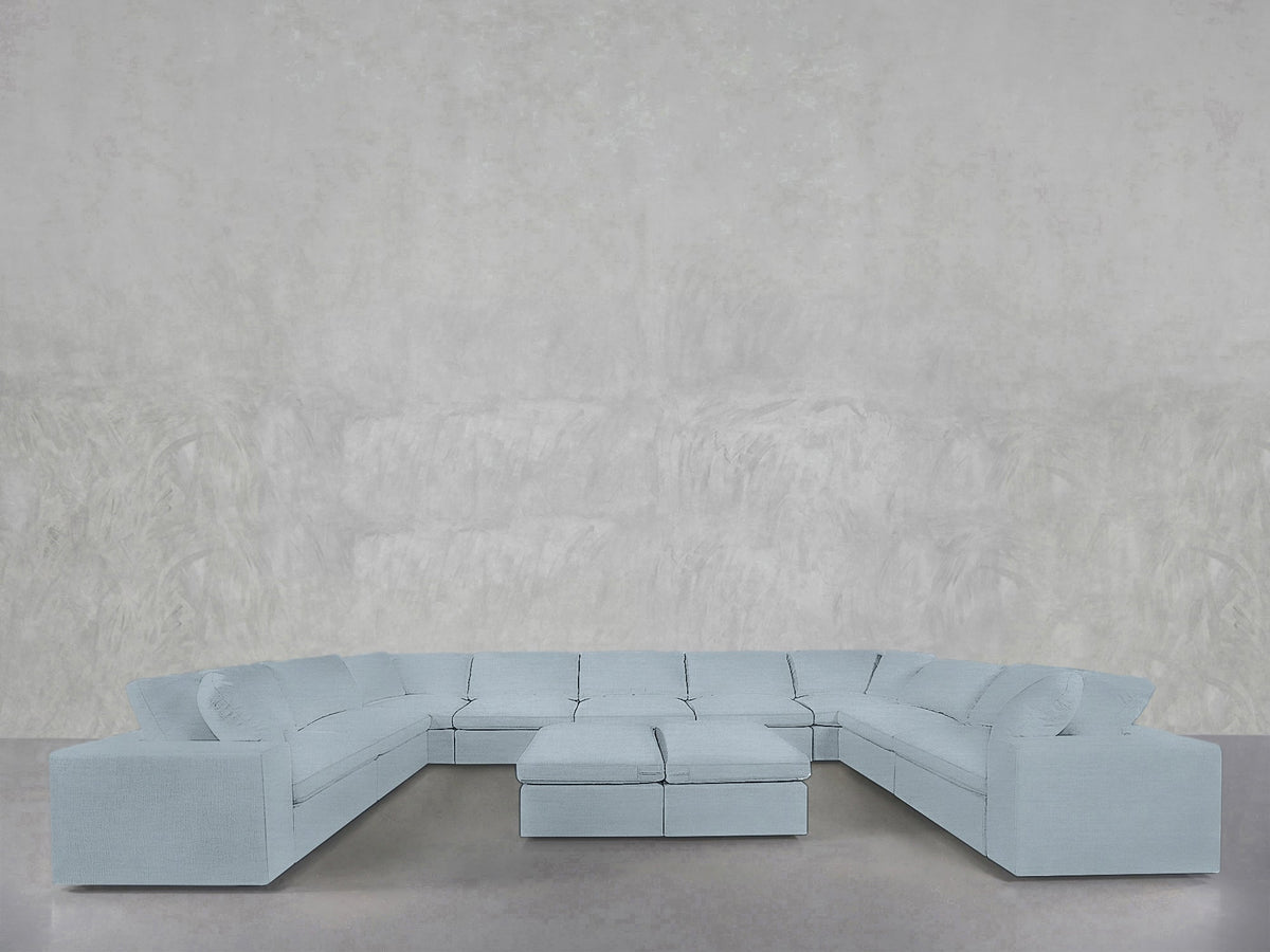 9 - Seat Modular U - Sectional with Double Ottoman - 7th Avenue
