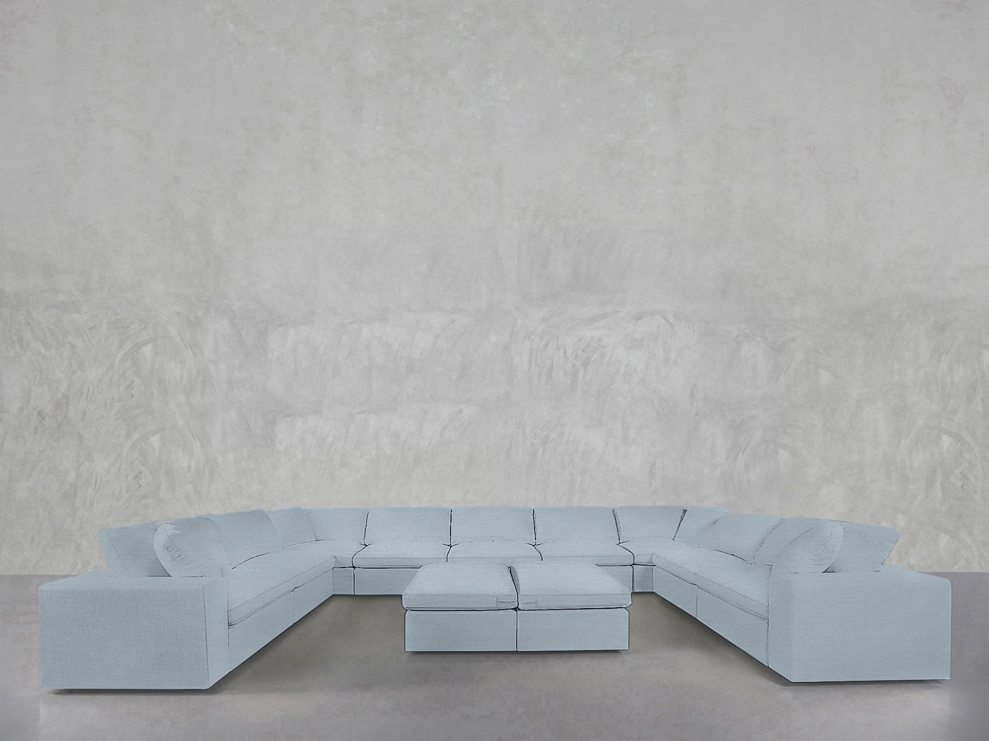 9 - Seat Modular U - Sectional with Double Ottoman - 7th Avenue
