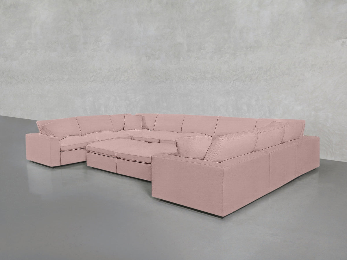 9 - Seat Modular U - Sectional with Double Ottoman - 7th Avenue
