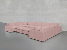 9 - Seat Modular U - Sectional with Double Ottoman - 7th Avenue