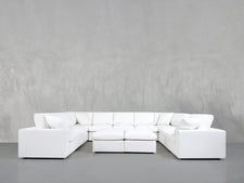 9 - Seat Modular U - Sectional with Double Ottoman - 7th Avenue