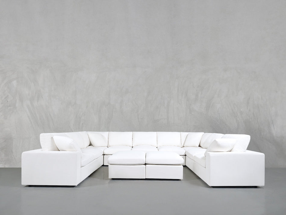 9 - Seat Modular U - Sectional with Double Ottoman - 7th Avenue