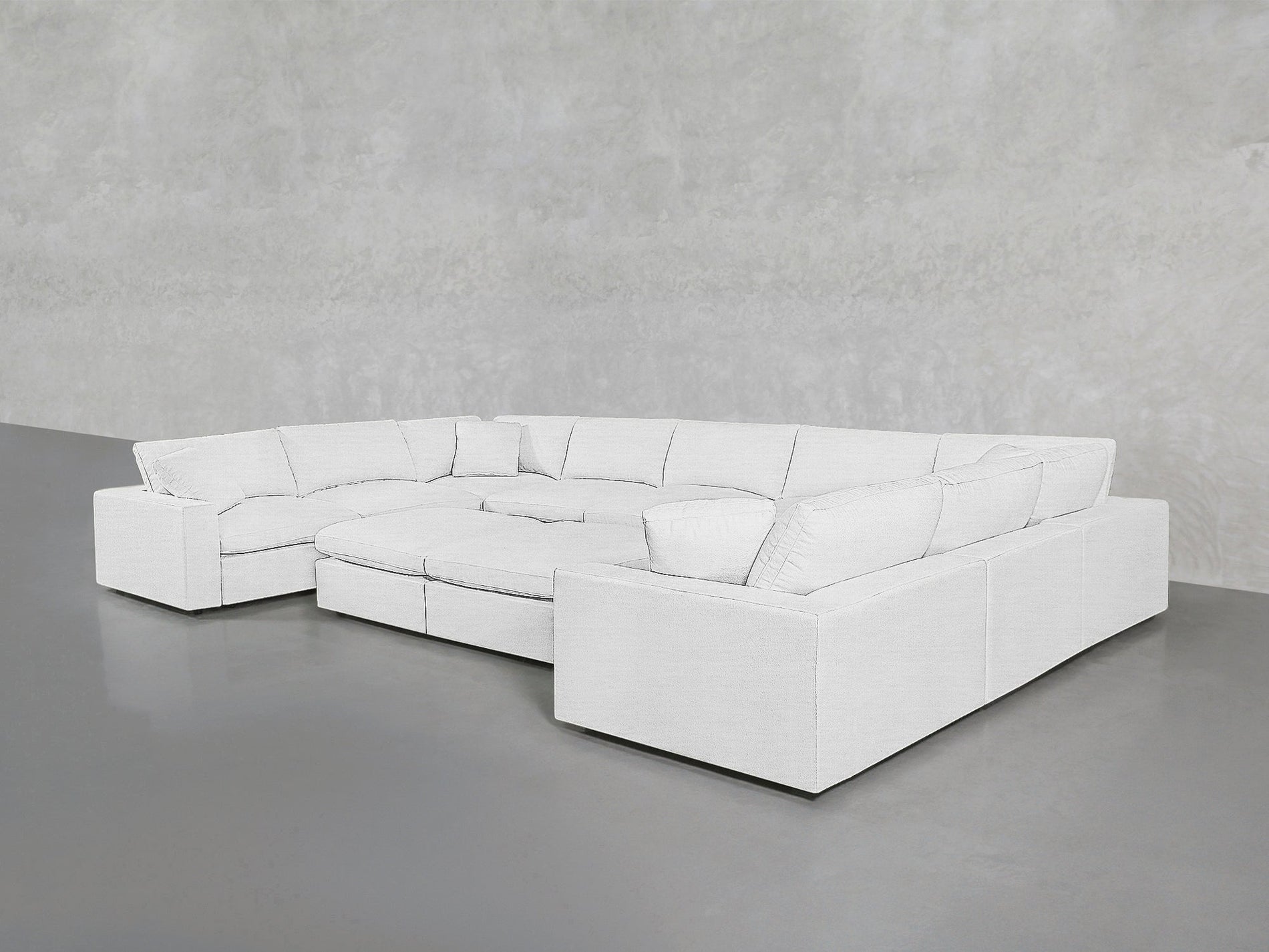 9 - Seat Modular U - Sectional with Double Ottoman - 7th Avenue