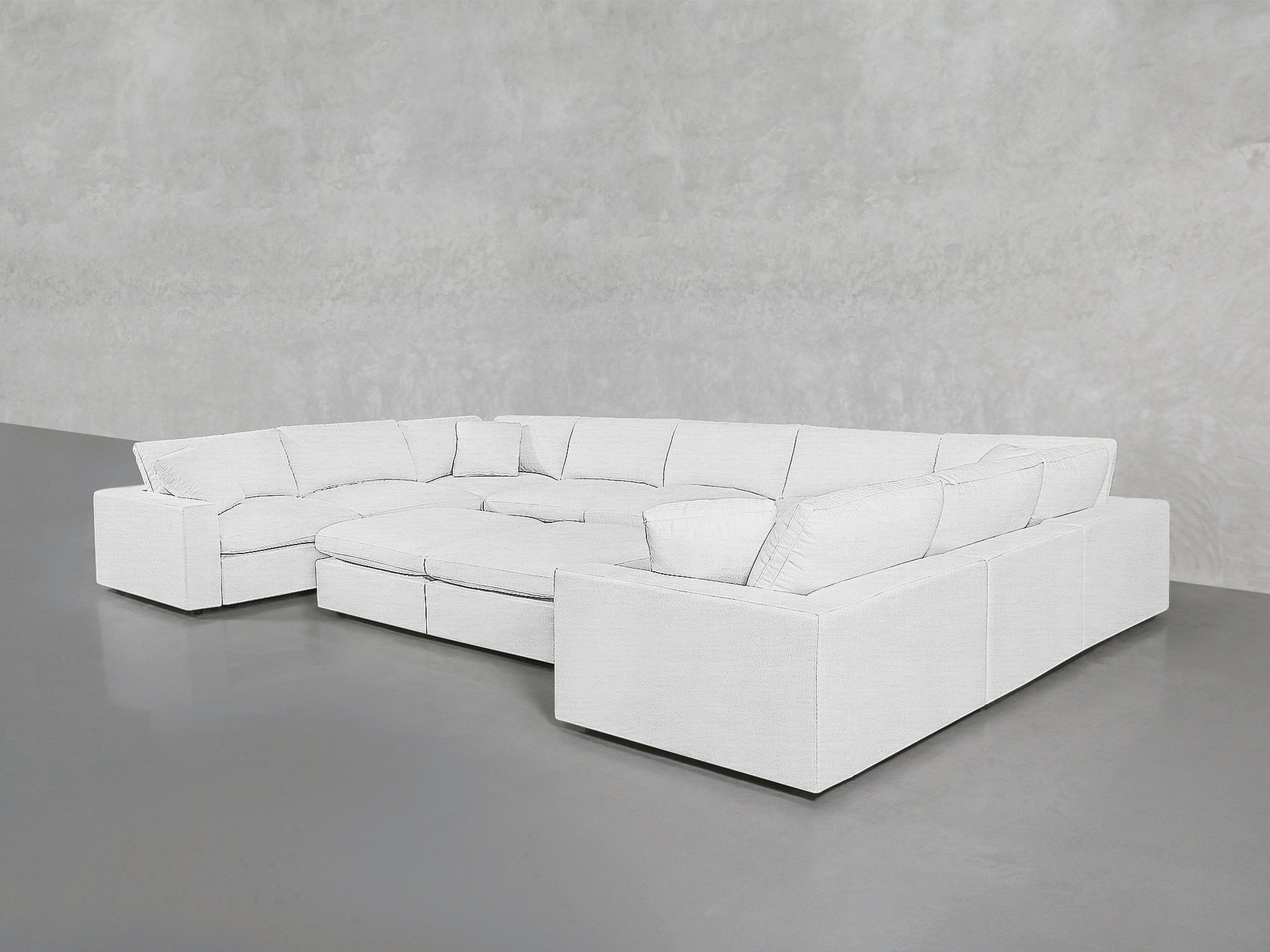 9 - Seat Modular U - Sectional with Double Ottoman - 7th Avenue