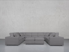 9 - Seat Modular U - Sectional with Double Ottoman - 7th Avenue