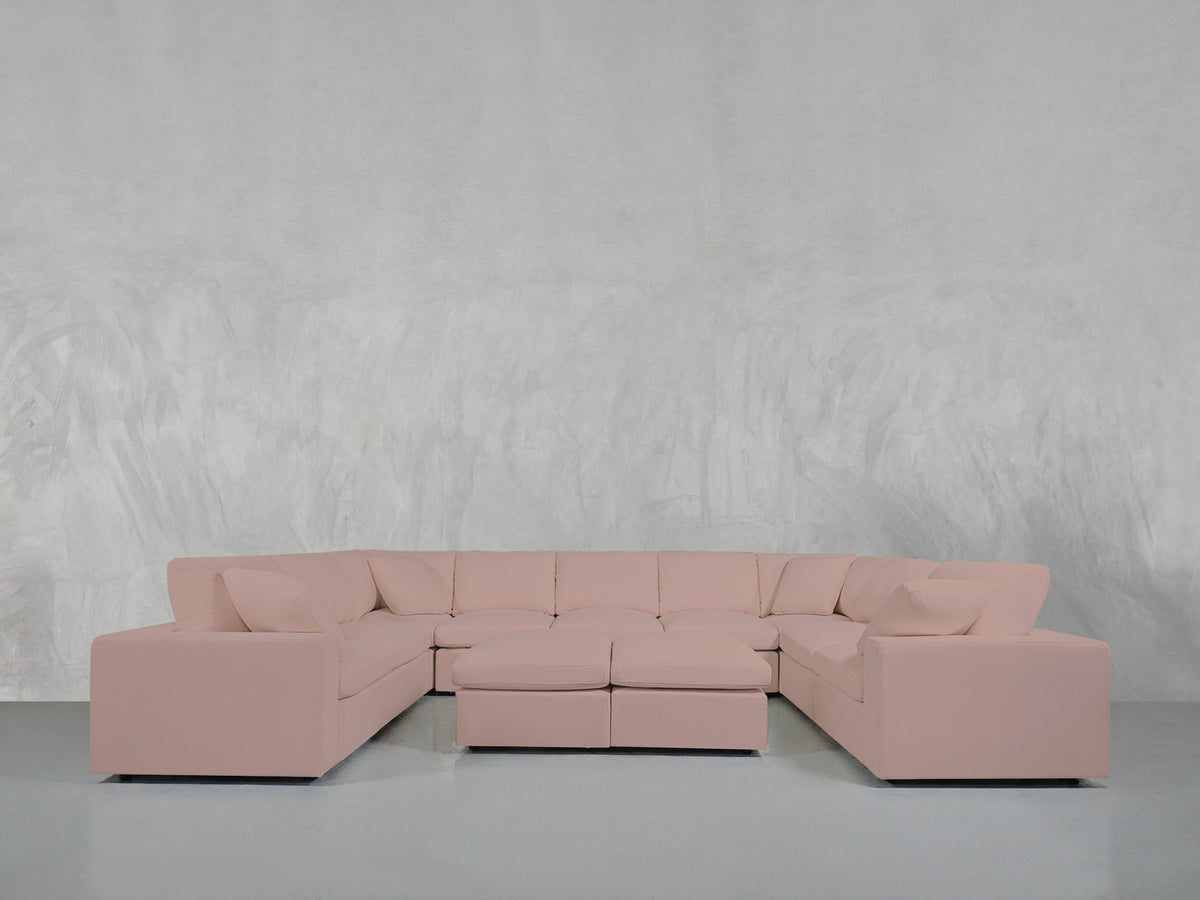 9 - Seat Modular U - Sectional with Double Ottoman - 7th Avenue