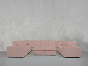 9 - Seat Modular U - Sectional with Double Ottoman - 7th Avenue