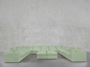 9-Seat Modular U-Sectional with Double Ottoman - 7th Avenue