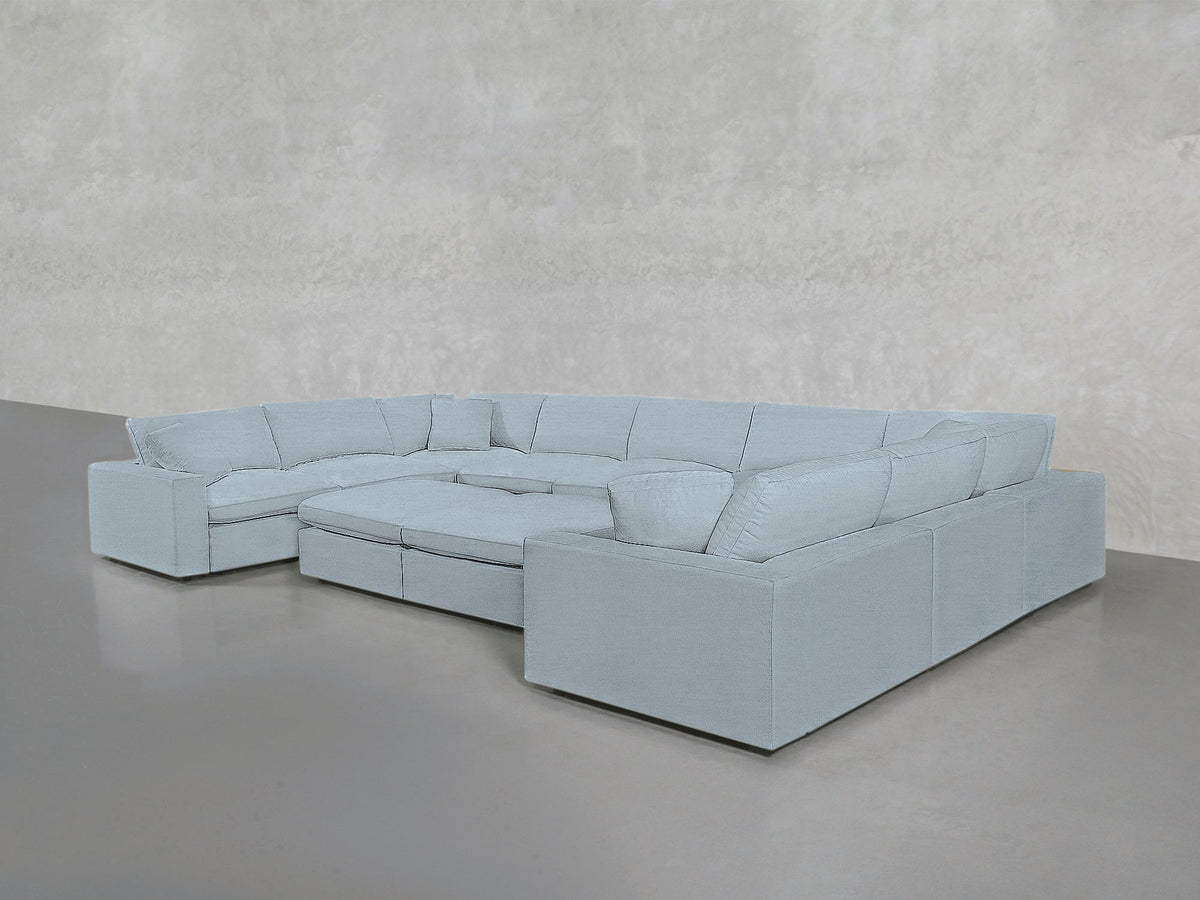 9 - Seat Modular U - Sectional with Double Ottoman - 7th Avenue