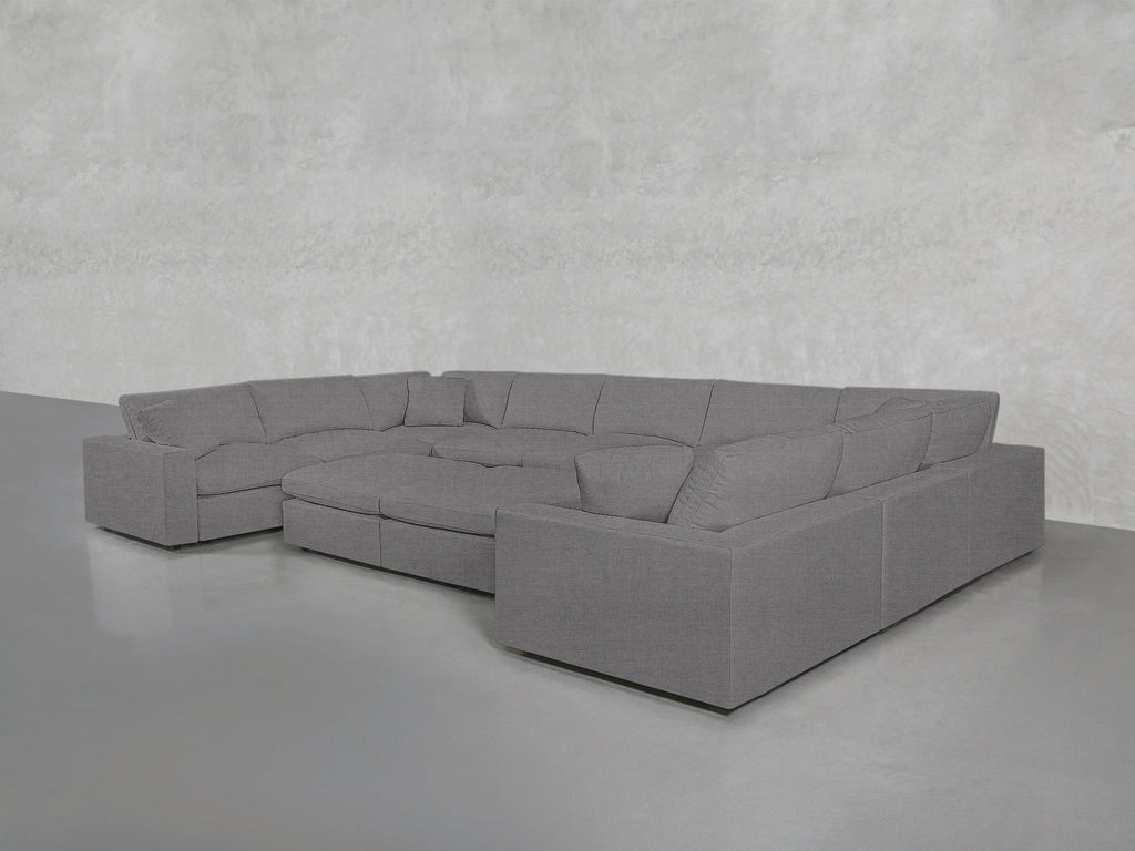 9 - Seat Modular U - Sectional with Double Ottoman - 7th Avenue