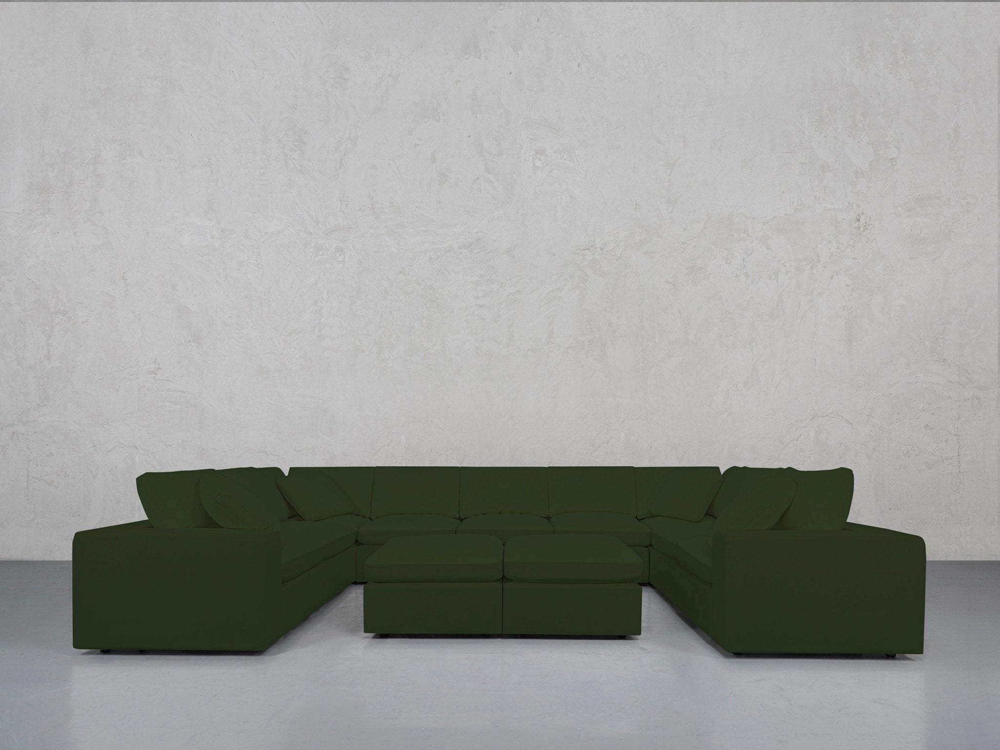 9 - Seat Modular U - Sectional with Double Ottoman - 7th Avenue