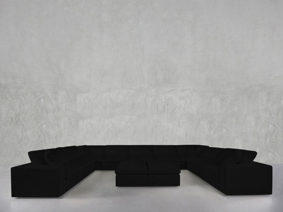 9 - Seat Modular U - Sectional with Double Ottoman - 7th Avenue