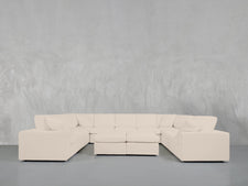 9 - Seat Modular U - Sectional with Double Ottoman - 7th Avenue