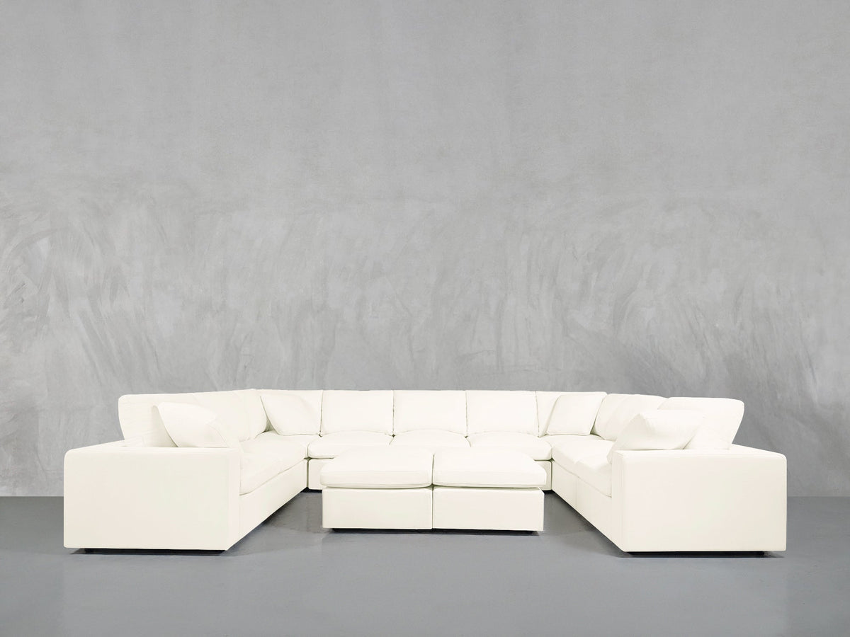 9 - Seat Modular U - Sectional with Double Ottoman - 7th Avenue