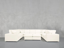 9 - Seat Modular U - Sectional with Double Ottoman - 7th Avenue