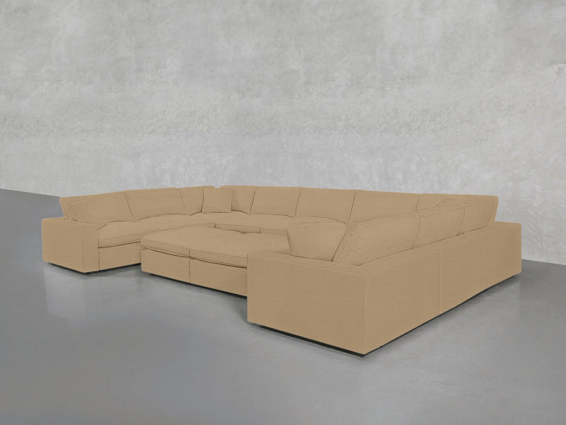 9 - Seat Modular U - Sectional with Double Ottoman - 7th Avenue