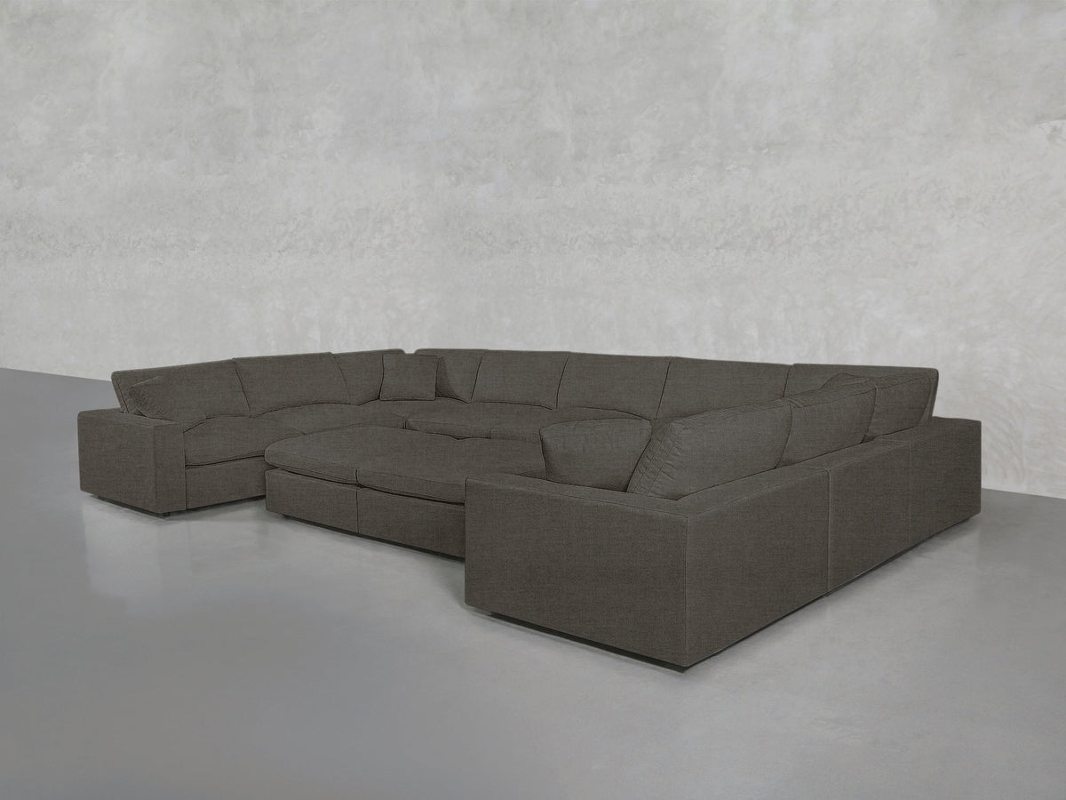 9 - Seat Modular U - Sectional with Double Ottoman - 7th Avenue
