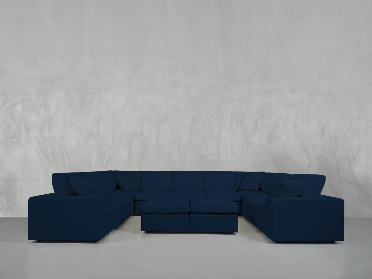 9 - Seat Modular U - Sectional with Double Ottoman - 7th Avenue