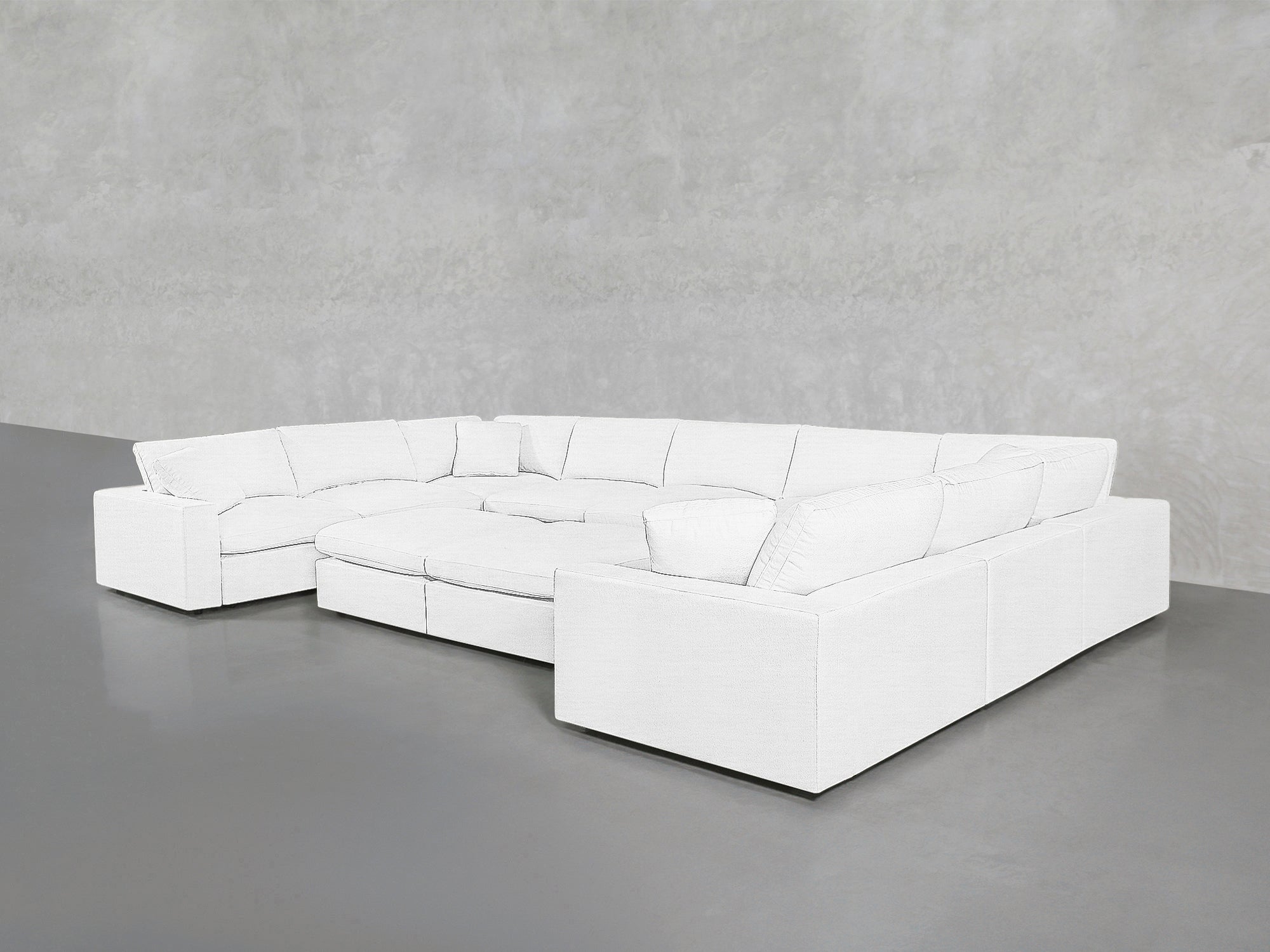 9 - Seat Modular U - Sectional with Double Ottoman - 7th Avenue