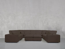 9 - Seat Modular U - Sectional with Double Ottoman - 7th Avenue