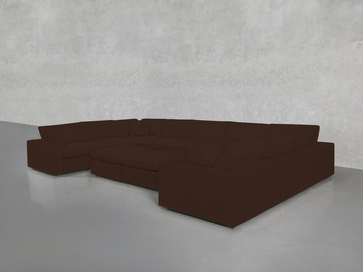 9 - Seat Modular U - Sectional with Double Ottoman - 7th Avenue