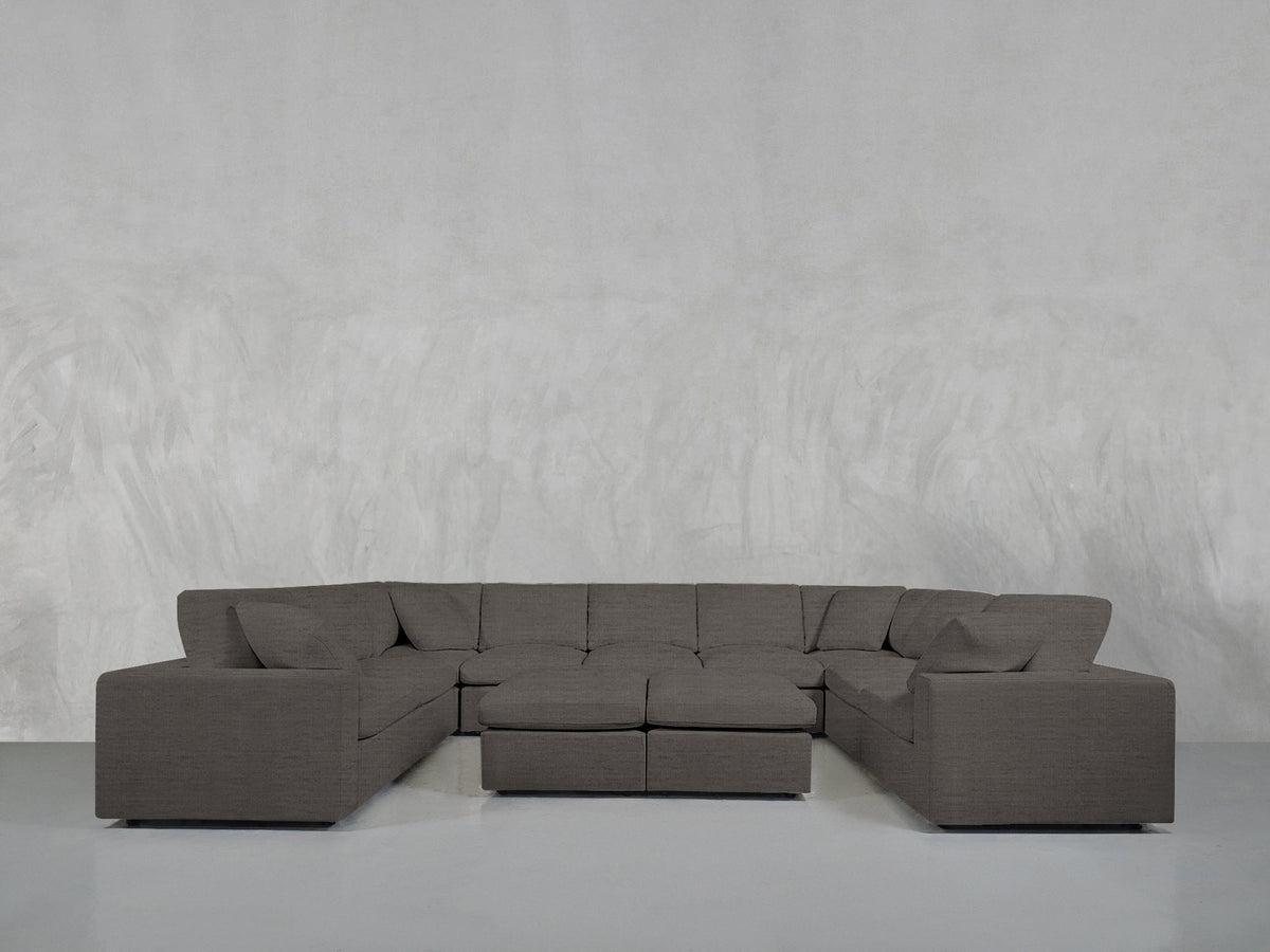 9 - Seat Modular U - Sectional with Double Ottoman - 7th Avenue