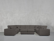 9 - Seat Modular U - Sectional with Double Ottoman - 7th Avenue