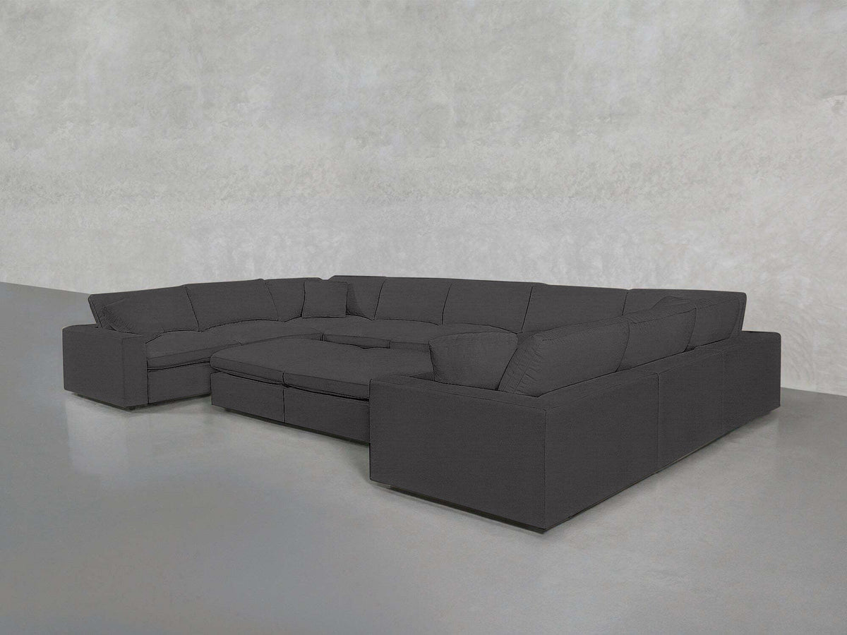 9 - Seat Modular U - Sectional with Double Ottoman - 7th Avenue