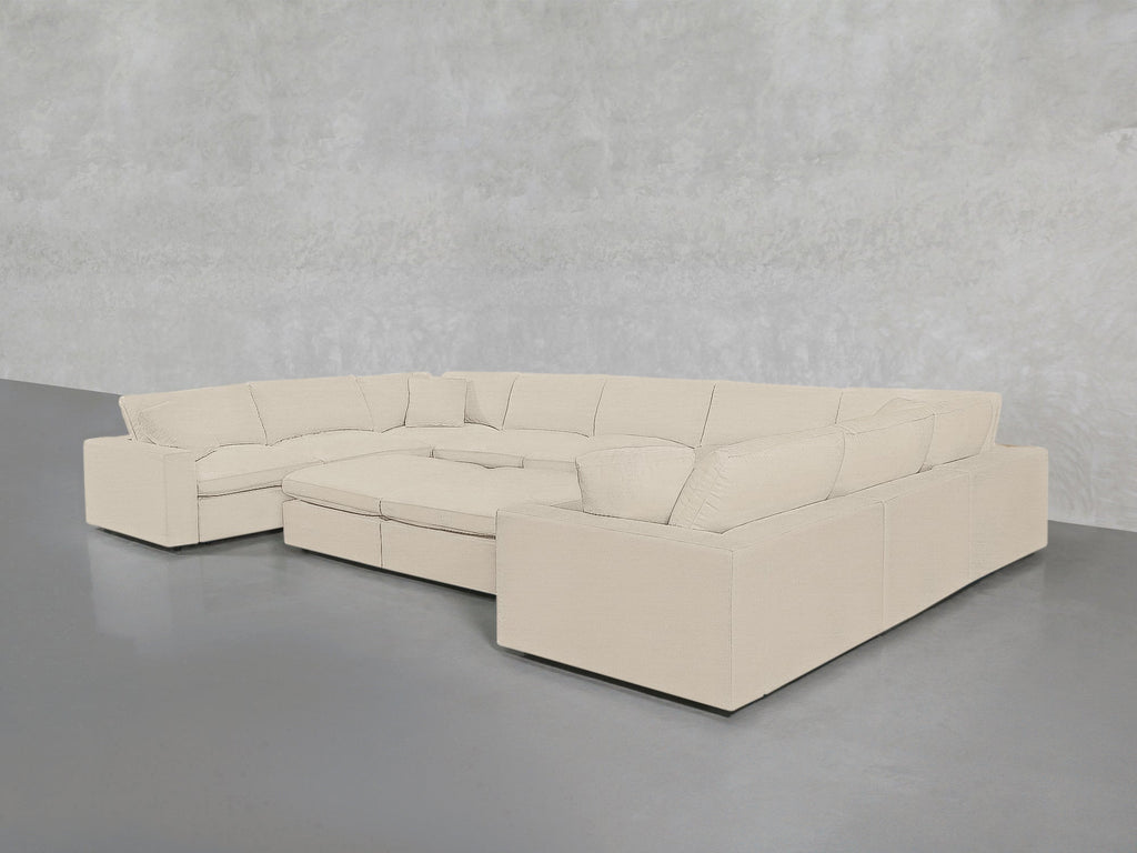 9 - Seat Modular U - Sectional with Double Ottoman - 7th Avenue