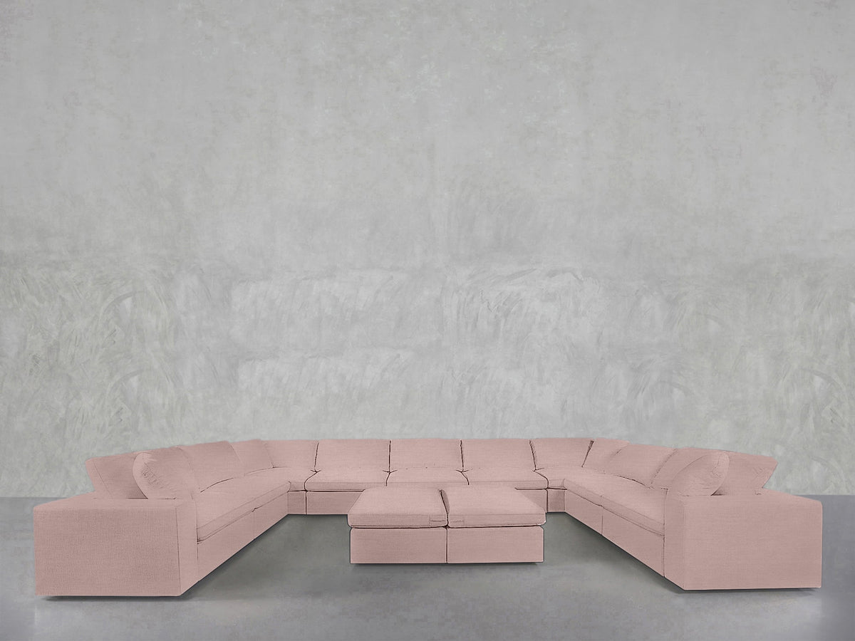 9 - Seat Modular U - Sectional with Double Ottoman - 7th Avenue