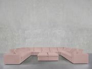 9 - Seat Modular U - Sectional with Double Ottoman - 7th Avenue