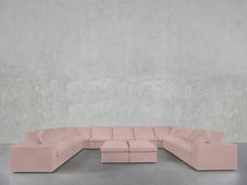 9 - Seat Modular U - Sectional with Double Ottoman - 7th Avenue