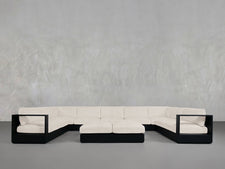 9 - Seat Modular U - Sectional with Double Ottoman Aluminum Outdoor - 7th Avenue