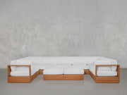9-Seat Modular U-Sectional with Double Ottoman Teak Outdoor - 7th Avenue