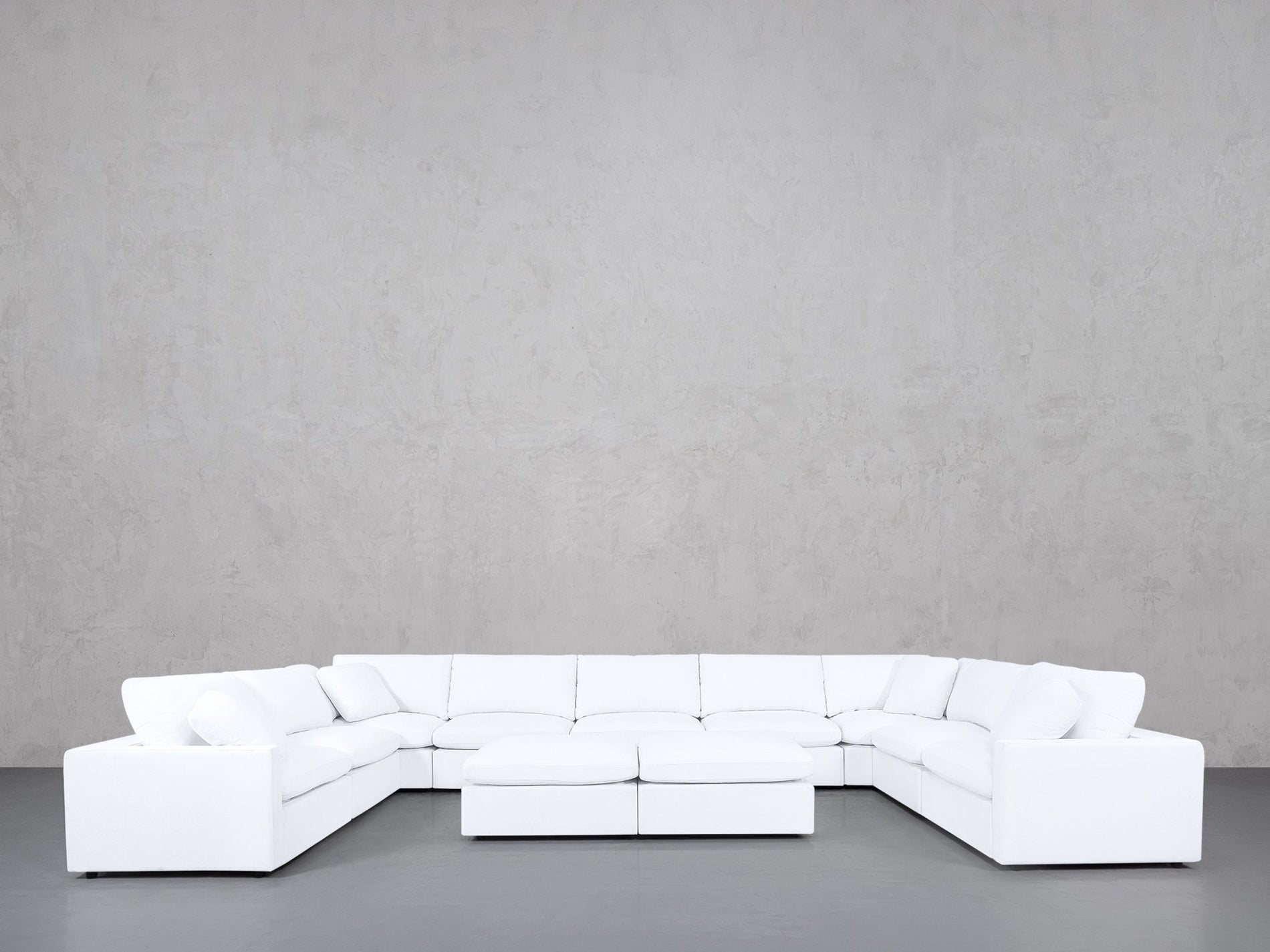 9-Seat Modular U-Sectional with Double Ottoman (Thin Arms) - 7th Avenue