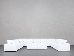 9-Seat Modular U-Sectional with Double Ottoman (Thin Arms)