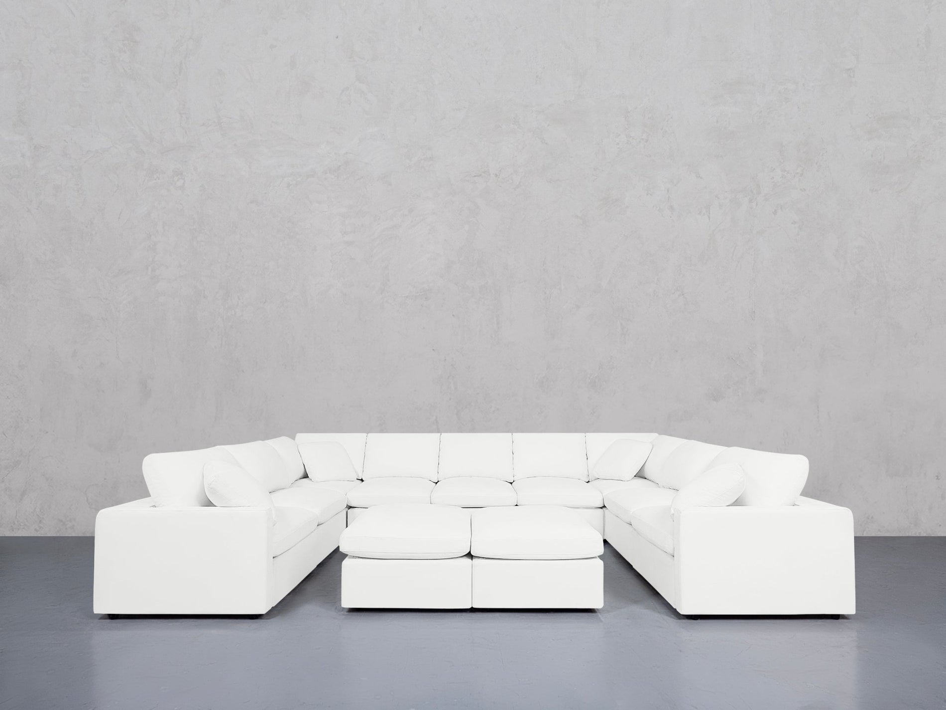9-Seat Modular U-Sectional with Double Ottoman (Thin Arms) - 7th Avenue