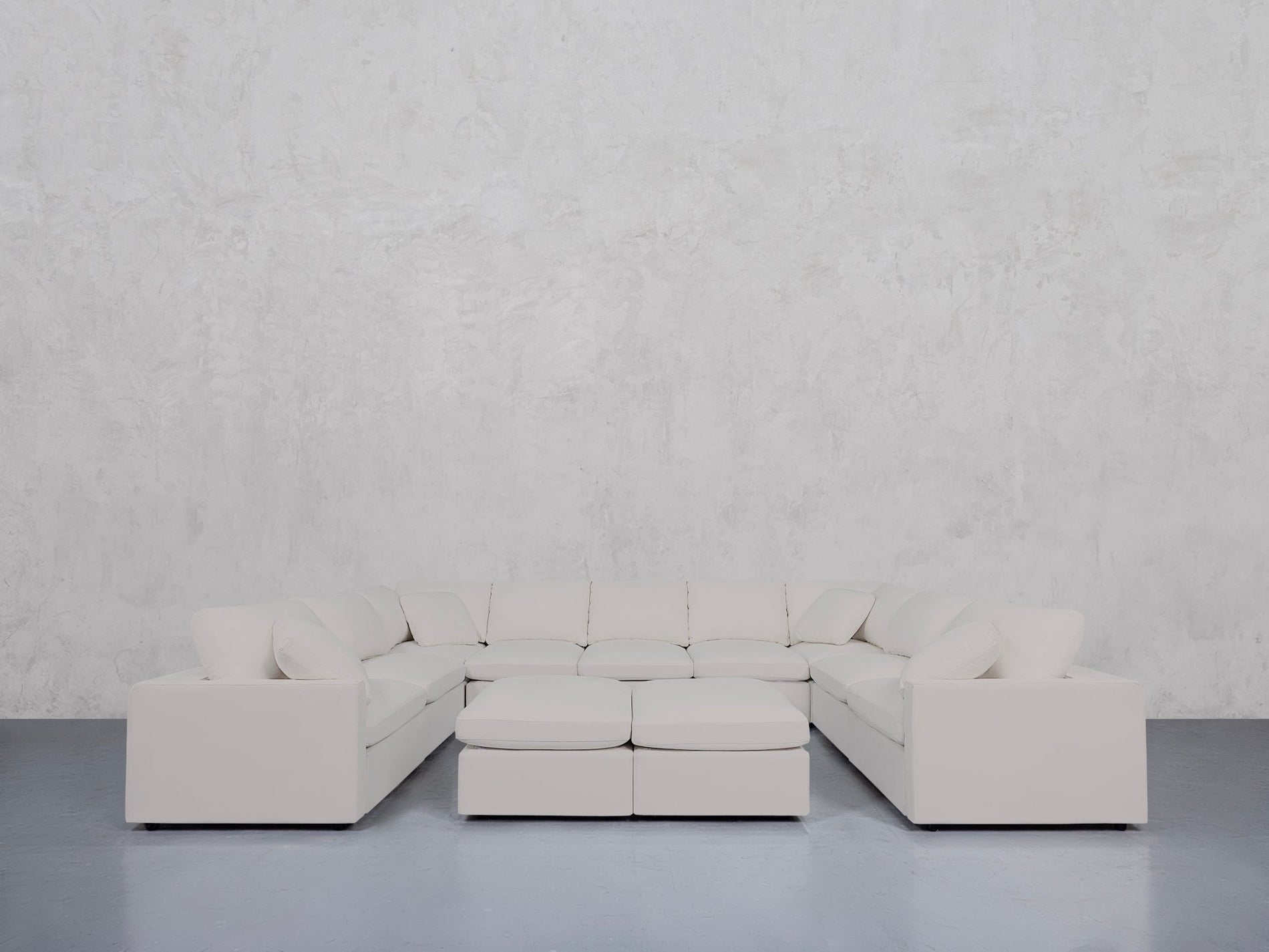 9-Seat Modular U-Sectional with Double Ottoman (Thin Arms) - 7th Avenue