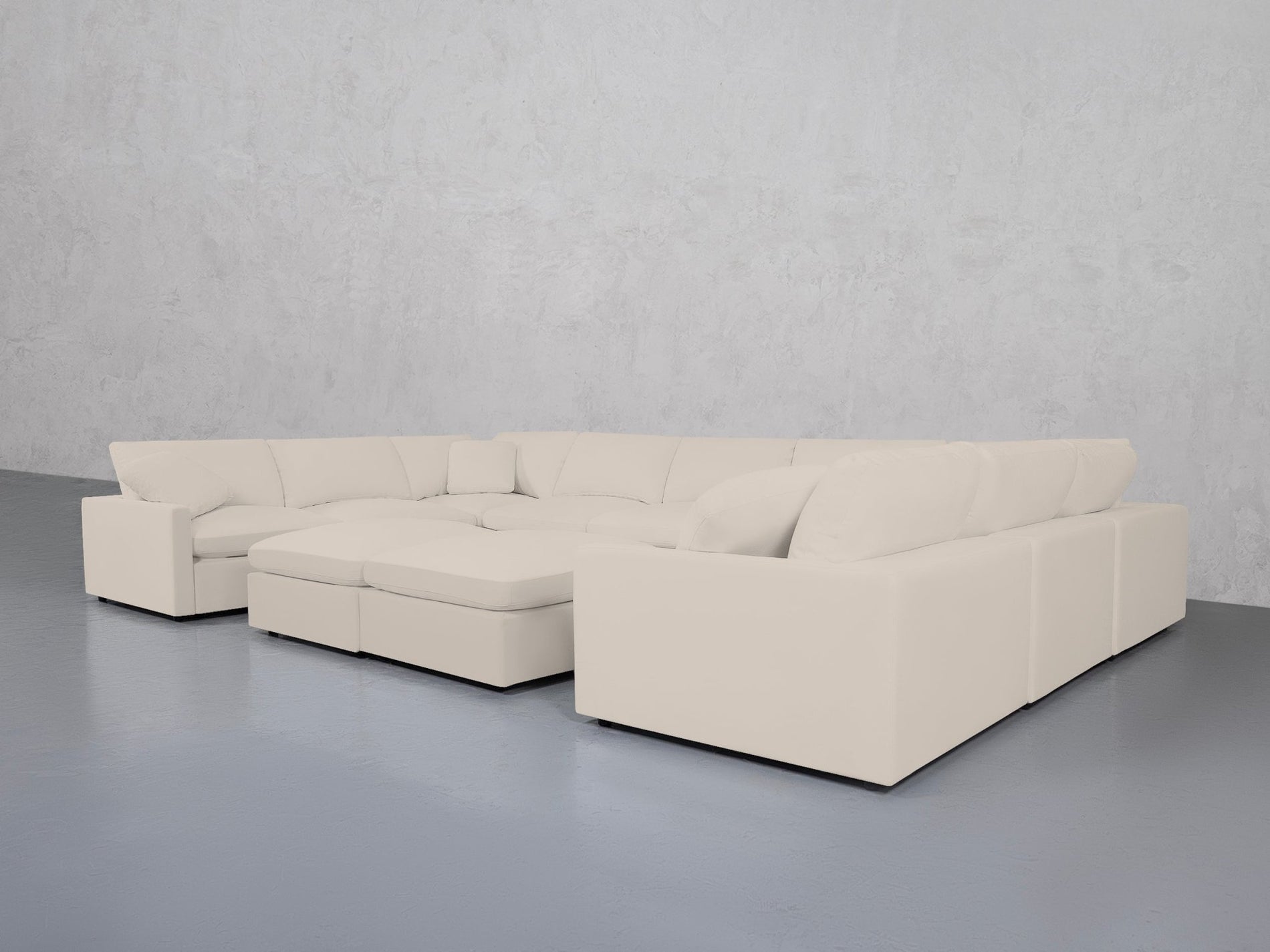 9-Seat Modular U-Sectional with Double Ottoman (Thin Arms) - 7th Avenue