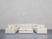 9-Seat Modular U-Sectional with Double Ottoman (Thin Arms) - 7th Avenue